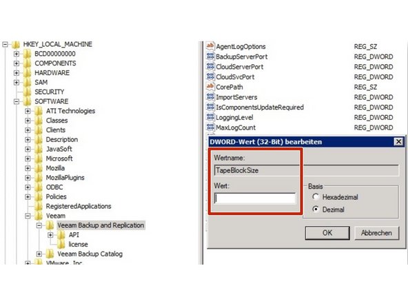 
Stellen Sie die maximale &Uuml;bertragungsl&auml;nge bei Verwendung von iSCSI &uuml;ber regedit ein. Pfad ist HKEY_LOCAL_MACHINE - System - CurrentControlSet - Control - Class -&lt;iSCSI Class ID&gt; -&lt;ID&gt; - Parameter
