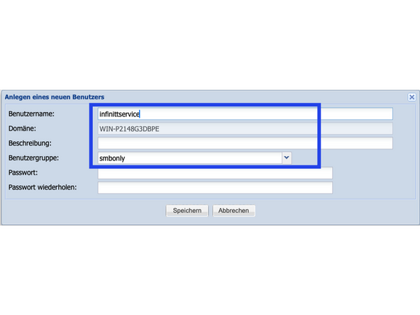 
Infinitt PACS verwendet einen dedizierten Benutzer f&uuml;r die Kommunikation mit der Netzwerkfreigabe. Dieser Benutzer kann sein:
