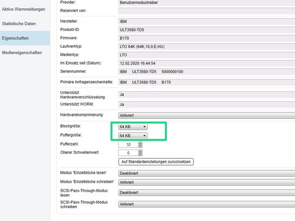 
Optimale Bandblockgr&ouml;&szlig;e: 512 KB
