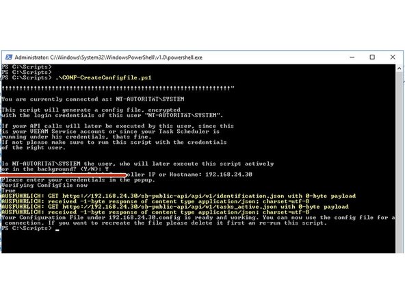 Nun wird abgefragt, ob dieser User das script im Hintergrund starten kann. Dies bitte mit Y bestätigen.
