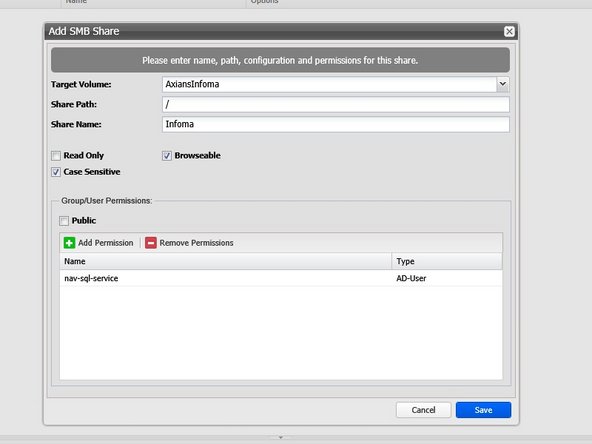 
W&auml;hlen Sie einen geeigneten Freigabenamen
