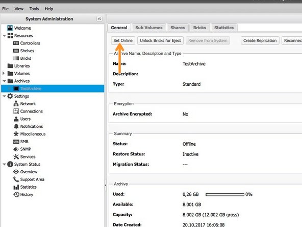 
&Ouml;ffnen Sie die Benutzeroberfl&auml;che Ihres Secondary Silent Brick Systems
