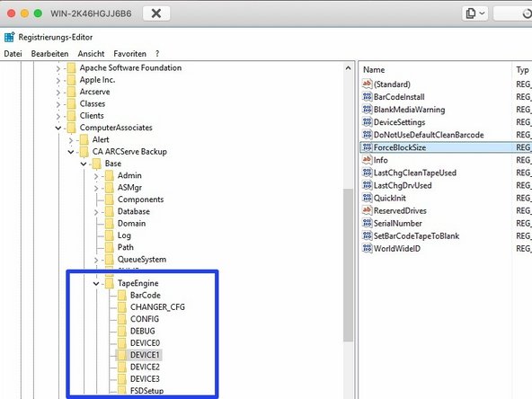 
Bei iSCSI-Verbindungen muss die Bandblockgr&ouml;&szlig;e mit der in Schritt 3 festgelegten iSCSI-&Uuml;bertragungsl&auml;nge &uuml;bereinstimmen.
