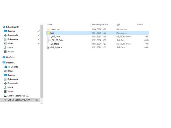 
Wenn Sie nun die soeben erstellte SMB-Freigabe mounten, sehen Sie alle Buckets der vorherigen S3-Freigabe
