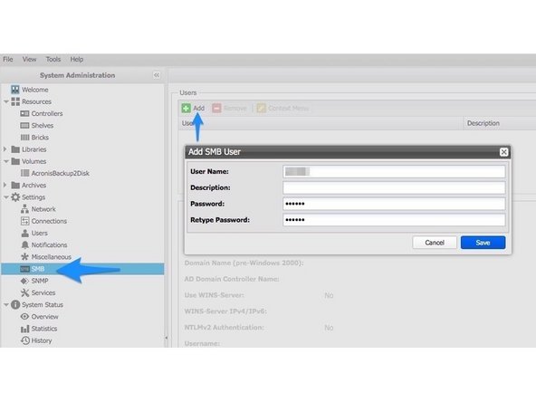 
Erstellen Sie den KGS-Dienstbenutzer unter SMB mit demselben Passwort, das von KGS definiert wurde

