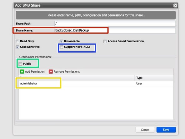 
W&auml;hlen Sie Ihre Volume und w&auml;hlen Sie die Registerkarte "Shares"

