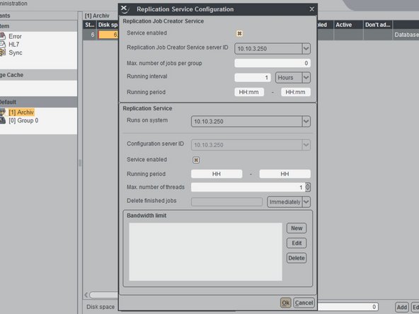 
Einrichten der Replikationsdienstkonfiguration
