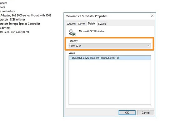 
W&auml;hlen Sie Ihren iSCSI-Initiator und w&auml;hlen Sie Eigenschaften
