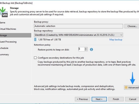 
Um einen API-Aufruf hinzuzuf&uuml;gen, muss die Silent Brick Systems Management Interface vom Veeam Host erreichbar sein

