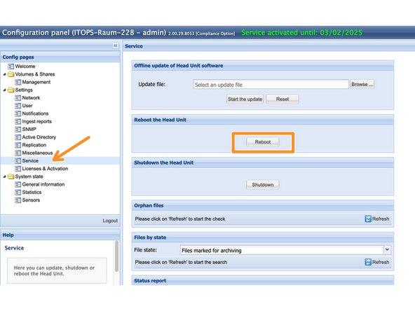 
Starten Sie Primary und Secondary Head Unit vor dem Update neu.
