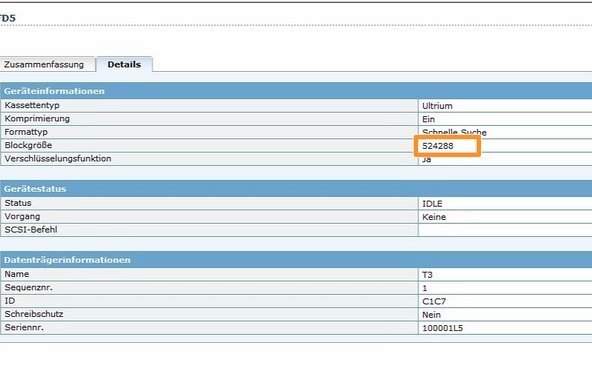 
B&auml;nder m&uuml;ssen nach der Anpassung der Bandblockgr&ouml;&szlig;e formatiert werden
