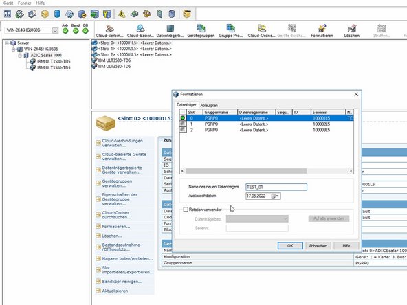 
Formatieren Sie das Band mit der neuen Blockgr&ouml;&szlig;e
