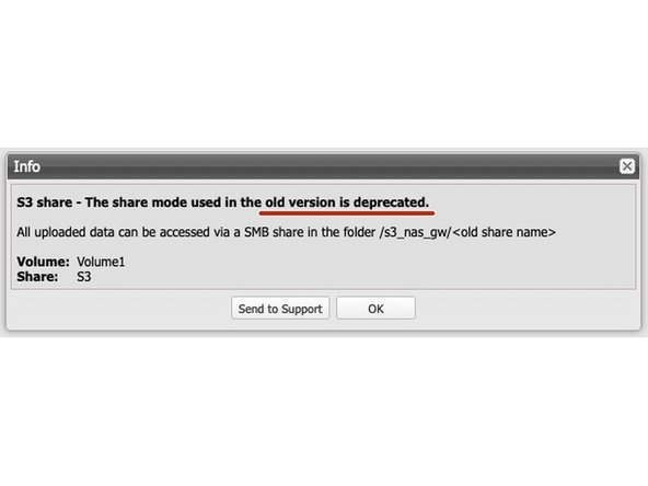 
Eine Nachricht zur veralteten Unterst&uuml;tzung des &bdquo;NAS-Gateway-Modus&ldquo;
