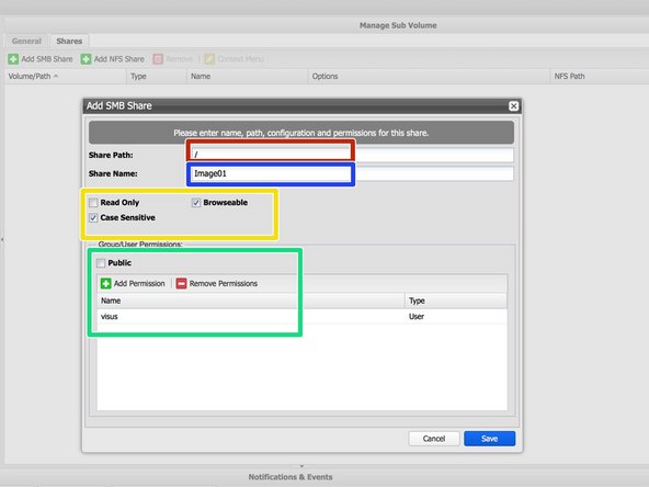 
W&auml;hlen Sie &bdquo;Freigaben&ldquo; -&gt; &bdquo;Hinzuf&uuml;gen&ldquo;
