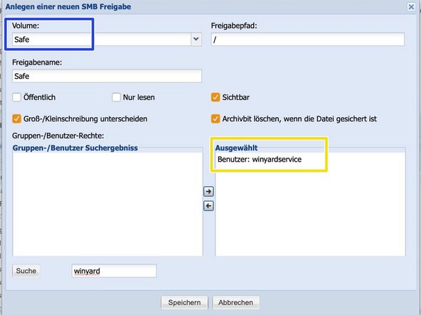 
Erstellen Sie f&uuml;r jeden der beiden Anteile Volumes
