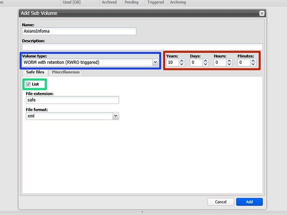 
Erstellen Sie ein Archiv mit WORM und Stage Brick
