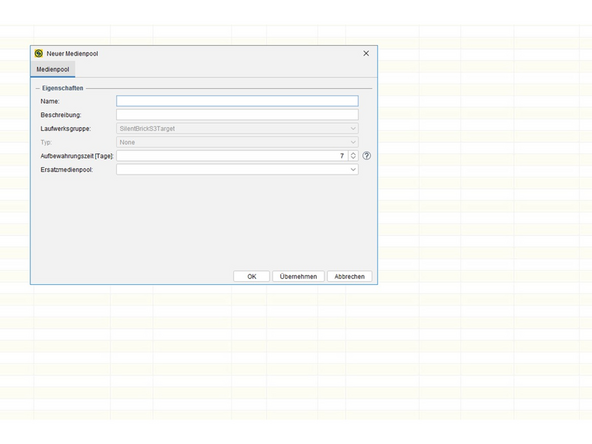 
Der Mediapool definiert globale Einstellungen wie Aufbewahrungsdauer
