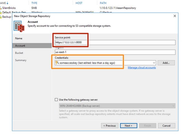 Add a new repository of type 'Object Storage' - 'S3 Compatible'