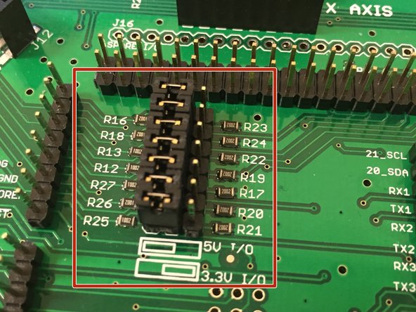 Set the voltage jumpers to '+5V'