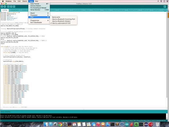 Connect the Arduino to the PC's USB port.