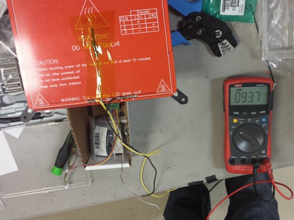 Use an ohm meter to measure the resistance of the thermistor.