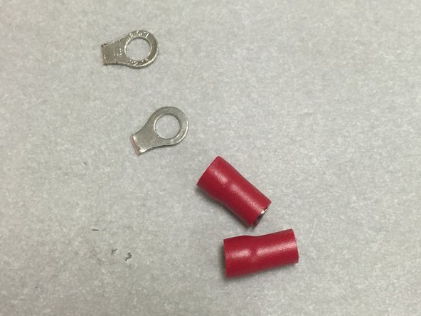 We didn't include these ferrules in the kit because the ones we bought were too small.  Future kits will include them.  You can use normal insulated ring terminals, as shown.  We'll modify them to work:
