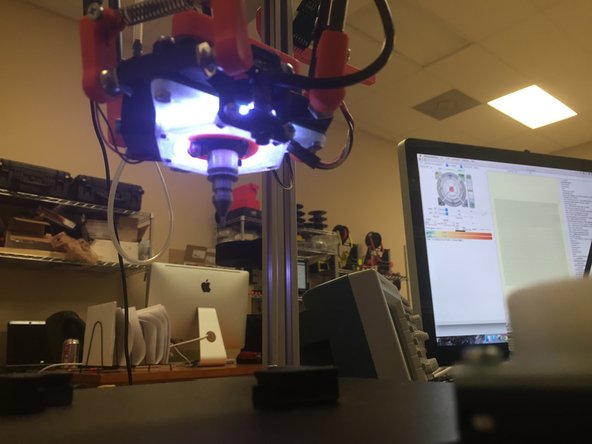 Type 'M420R0'.  Check to see that the down-looking camera light turns off.