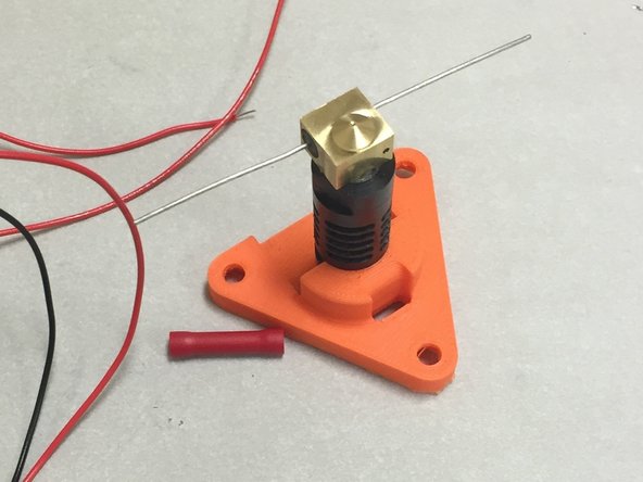 For the next few steps, use your 3DAT0017 piece as a stand while you do the crimping and wiring on the hotend.