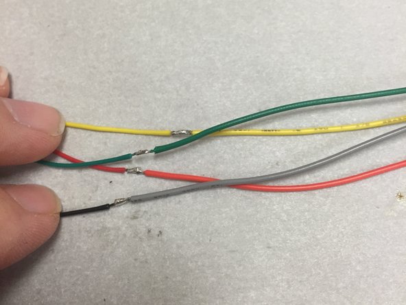 Find the included four pieces of 18&quot; (~450mm) wire in the hardware bag.  Make sure not to use the two 14&quot; (~350mm) pieces of wire (red and black).  Those will be used for the vacuum pump.