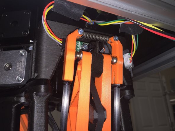 Use duct tape or gaffer tape to manage the wire routing.  It is important that these cables do not get tangled in the delta arm mechanisms.