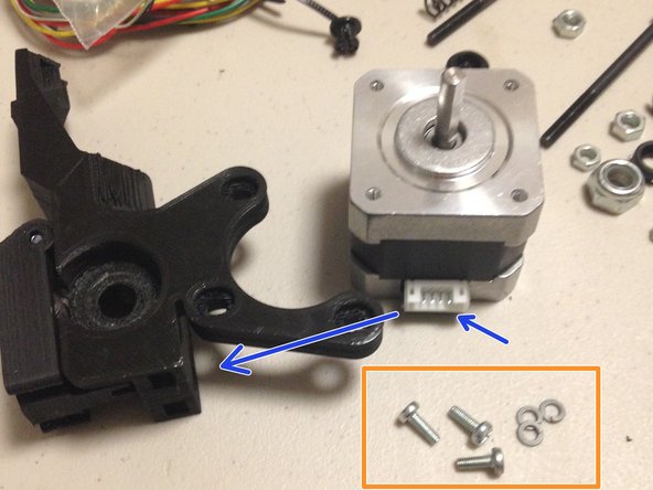 Align stepper with connector towards mounting bracket