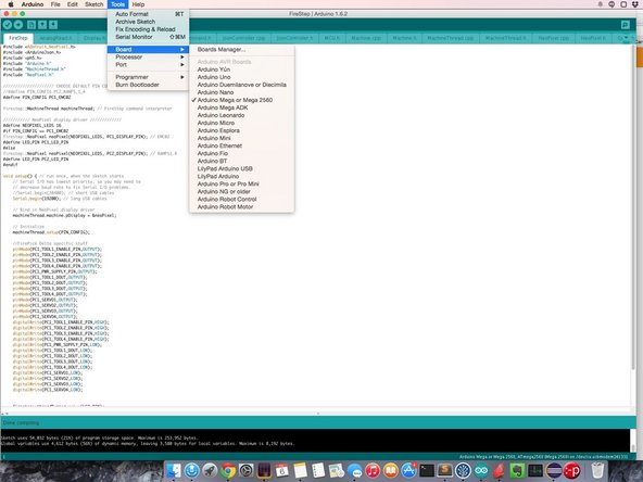 Set the board type to &quot;Arduino Mega 2560&quot;