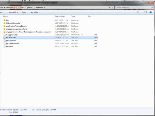 After you start OpenPnP for the first time, it will create a default copy of Machine.xml in  the following directory: