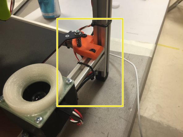 Route the LED cable up the frame to the EMC02.