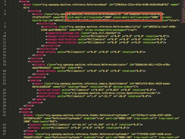 Find the &lt;nozzles&gt; element under the &lt;head&gt; element.  Locate the &lt;nozzle&gt; under the &lt;nozzles&gt;.