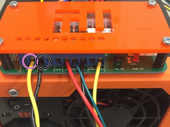 Double-check your wiring as shown.  Refer to the heated bed guide for these connection points.