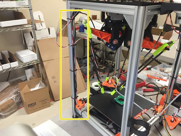 Route the LED cable up the frame to the EMC02.