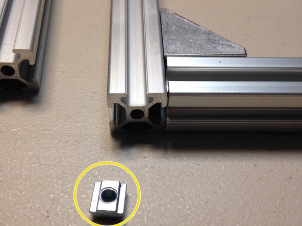 Attach right angle brackets using: