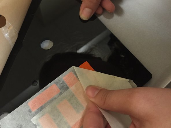 Remove tape backing.