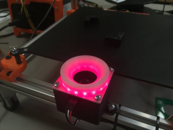 Type 'M421R255'.  Check to see that the up-looking camera LED light turns on.