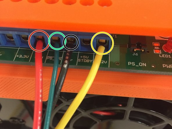 Add wires to the screw terminals.