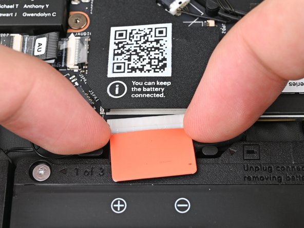 Use your fingers to grip the edges of the Battery connector and slide it straight out of its socket to disconnect the Battery.