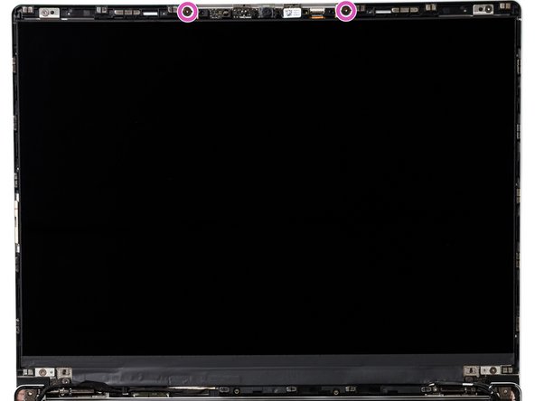 In the first image, marked with pink markers, we have the gray colored fastener that is used for the Webcam Module.  This is an M1.6 1.5mm fastener with a T5 head which is  5.5mm in diameter and  0.6mm thick.  These are also used for the Mainboard, and so there is a spare in the Bottom Cover (the left-most of the top three fasteners).