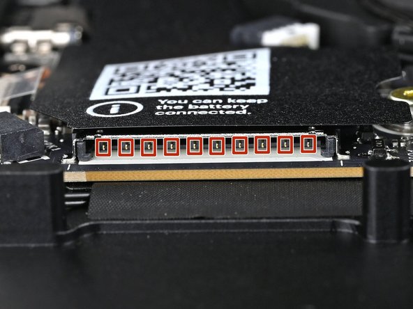 Before continuing, check the pins on the Battery socket and make sure they aren't bent.