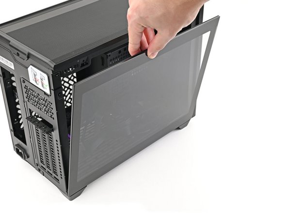 Remove the side panel from your case so you can access the cutout for the Mainboard.