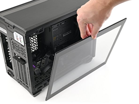 Remove the side panel from your case so you can access the cutout for the Mainboard.