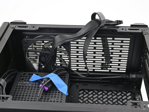 Optionally, you can use tape with light adhesive, like painter's tape, to keep the cables out of the way.