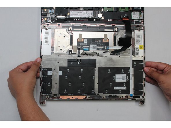 Place the Input Cover on the Bottom Cover Keyboard Side down as indicated in the first Image.