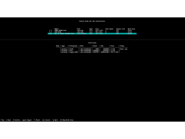 Select "Use a best-effort partitioning layout" to enter the disk selection menu.