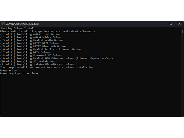 Navigate to the folder where the Framework Desktop Driver Bundle is, and double-click on it. Click Yes on the &quot;Do you want to allow this app to make changes to your device?&quot; prompt that comes up.